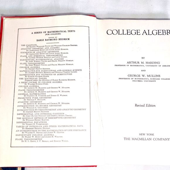 1941 College Algebra Hard Cover School Book, University, College Used - Picture 3 of 10